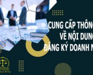 Cung cấp thông tin về nội dung Đăng ký Doanh nghiệp mới nhất
