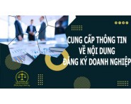 Cung cấp thông tin về nội dung Đăng ký Doanh nghiệp mới nhất