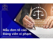 Mẫu đơn tố cáo Đảng viên vi phạm