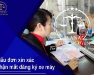 Mẫu đơn xin xác nhận mất giấy đăng ký xe máy