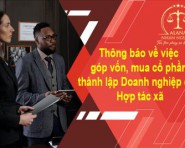 Thông báo về việc góp vốn, mua cổ phần, thành lập Doanh nghiệp của Hợp tác xã